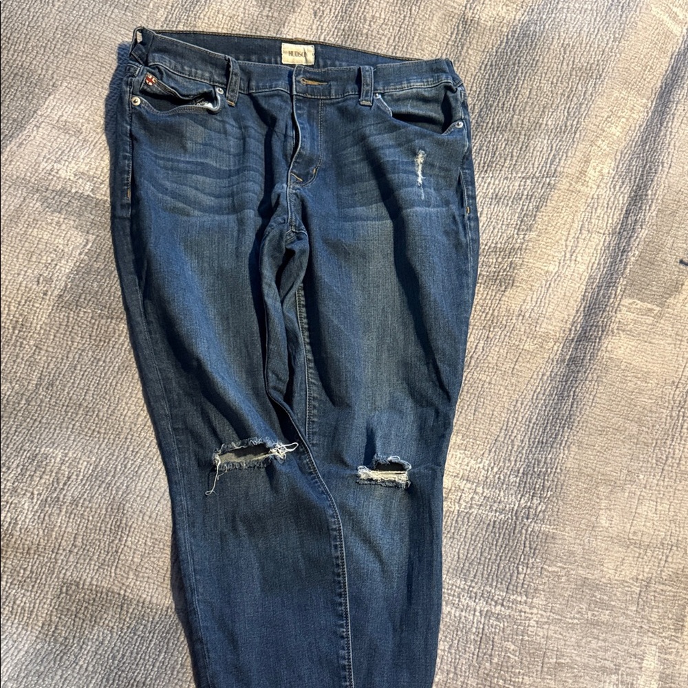 Hudson Jeans Women's Dark Blue Distressed Skinny Jeans
